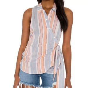 Free People MacKenzie Striped Wrap Top